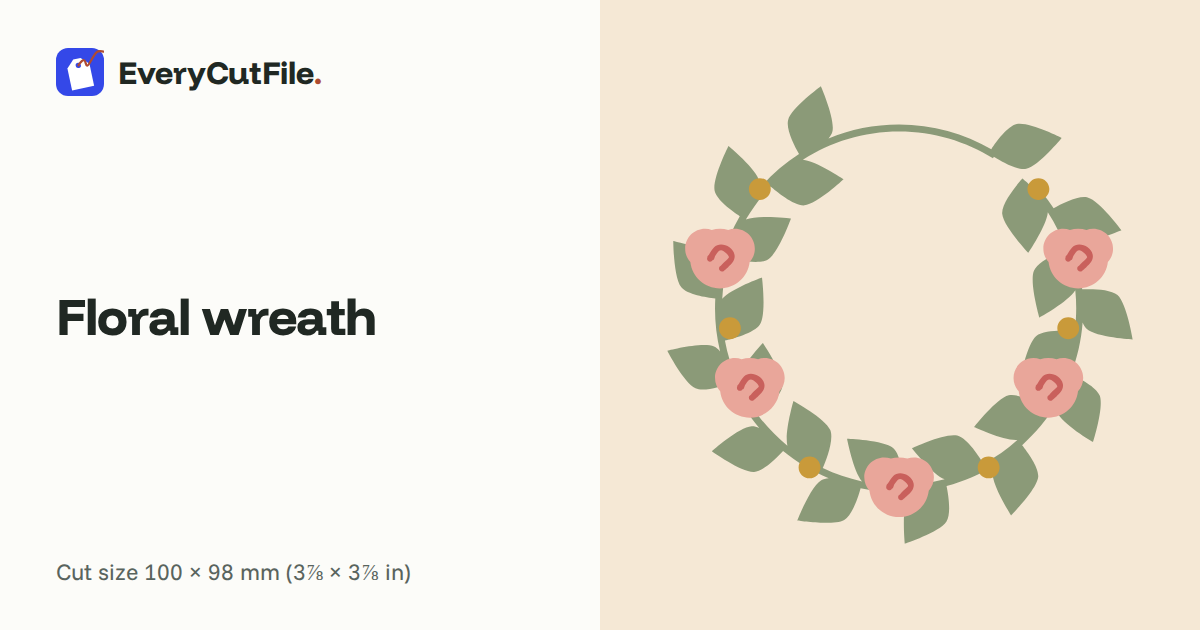 Floral wreath SVG: free cut file | EveryCutFile